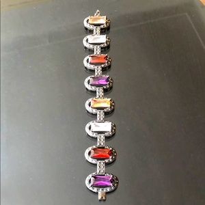 Silver Bracelet with Rhinestones